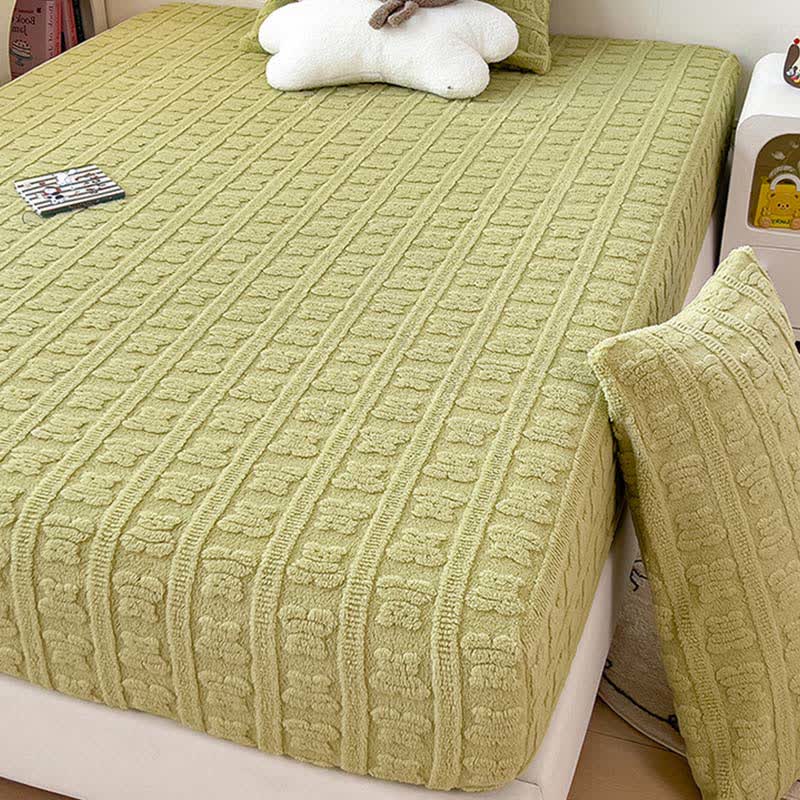 Striped Bear Fleece Warm Fitted Sheet - image 3