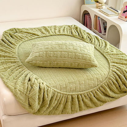 Striped Bear Fleece Warm Fitted Sheet - image 4