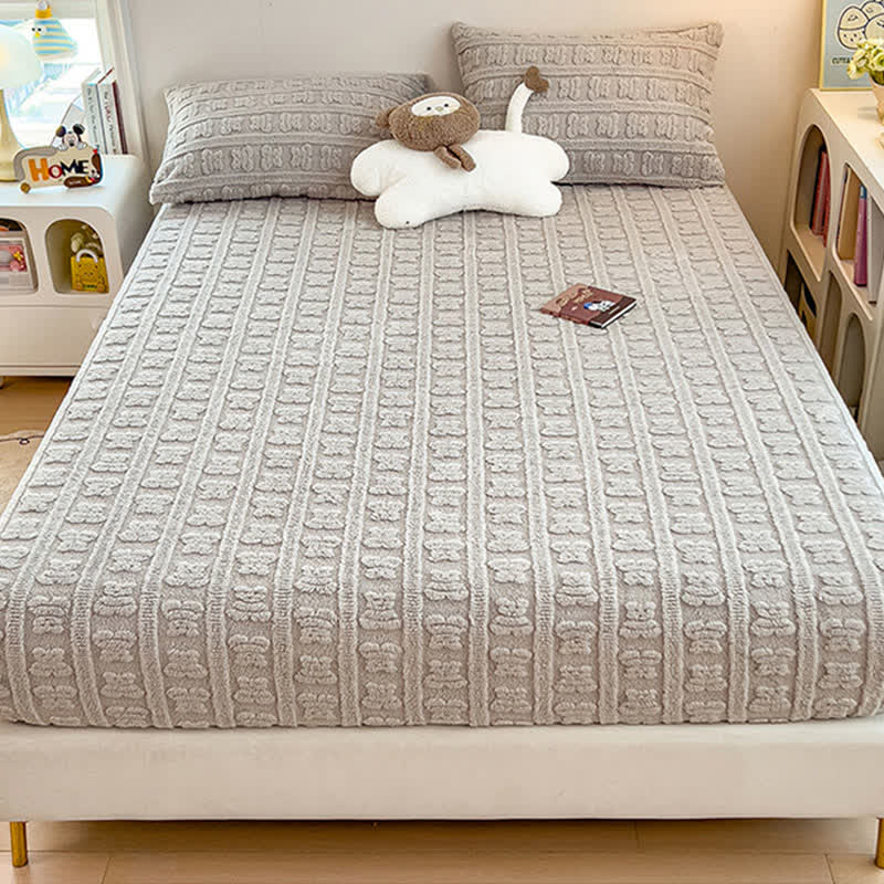 Striped Bear Fleece Warm Fitted Sheet - image 14