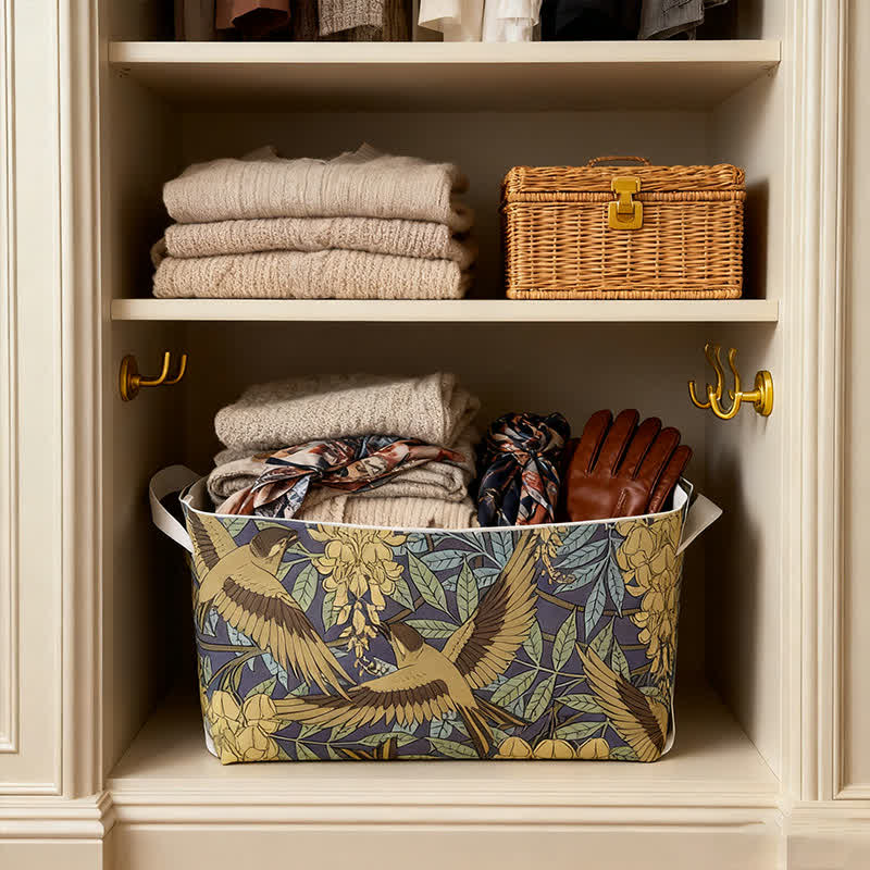 Floral Bird Waterproof Leather Storage Bin - image 2