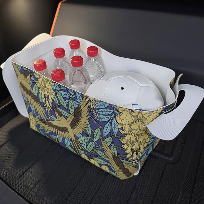 Floral Bird Waterproof Leather Storage Bin - image 4