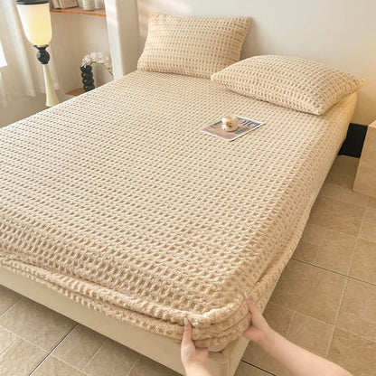 Waffle Textured Fleece Warm Fitted Sheet - image 4