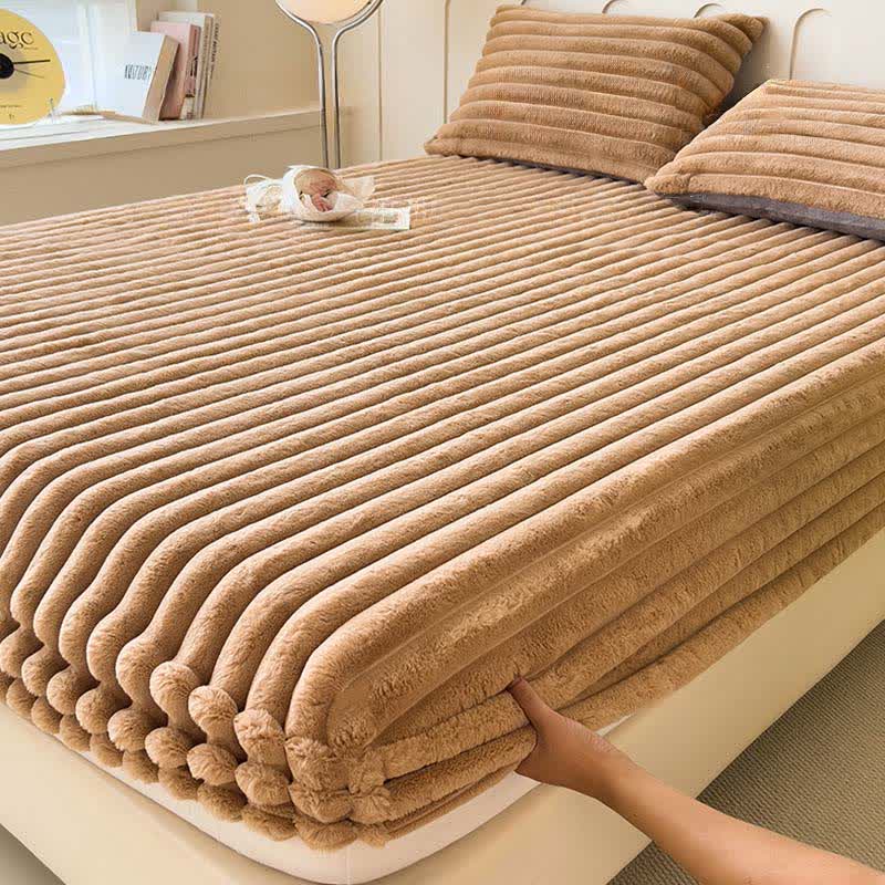 Simple Plush Fleece Warm Fitted Sheet - image 13