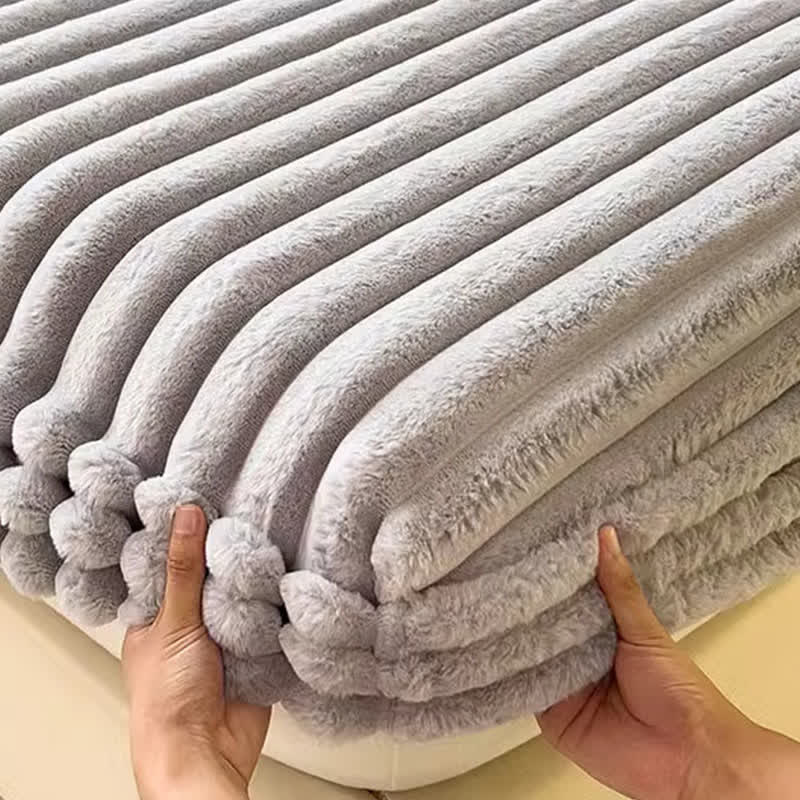 Simple Plush Fleece Warm Fitted Sheet - image 10