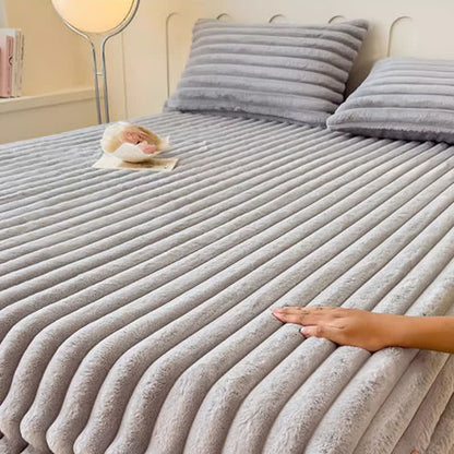 Simple Plush Fleece Warm Fitted Sheet - image 9