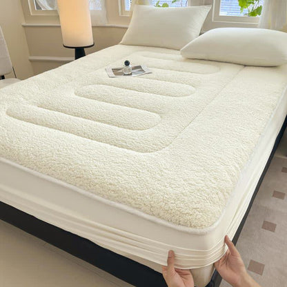 Solid Color Sherpa Warm Fitted Sheet - image 2