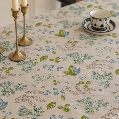 Fresh Leaf Print Tassel Tablecloth - image 4