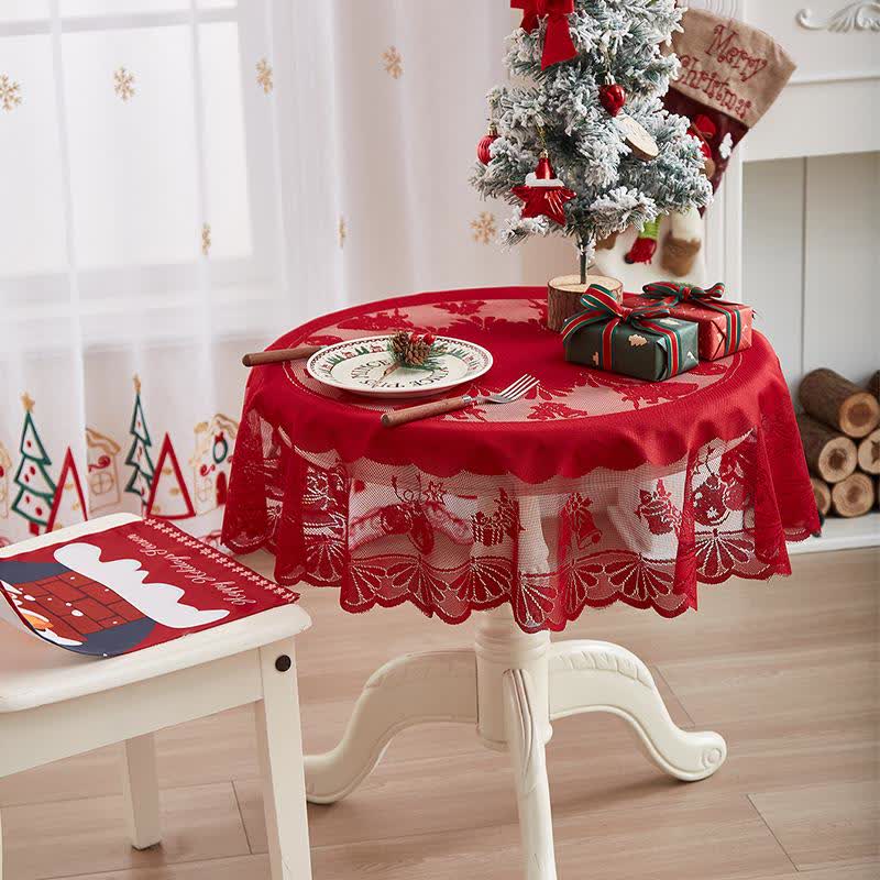 Christmas Embroidered Lace Decorative Tablecloth - image 7