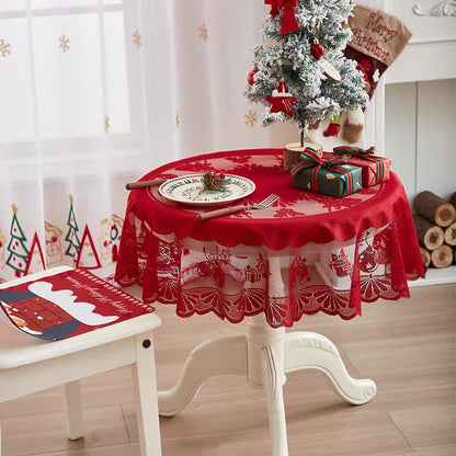Christmas Embroidered Lace Decorative Tablecloth - image 7
