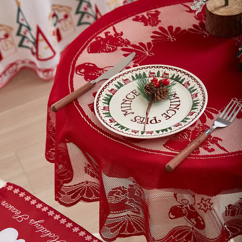 Christmas Embroidered Lace Decorative Tablecloth - image 9
