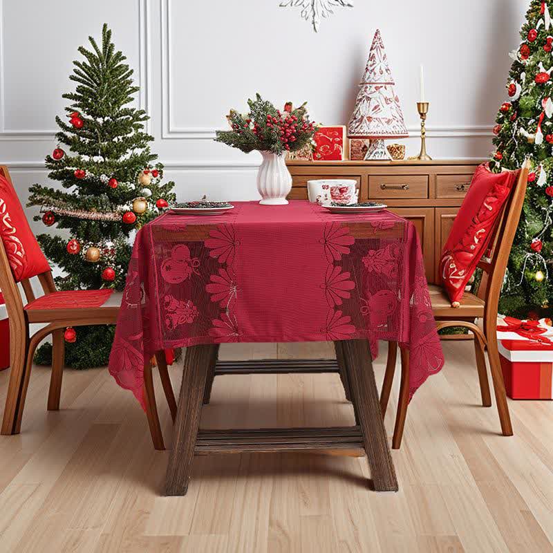 Christmas Embroidered Lace Decorative Tablecloth - image 2