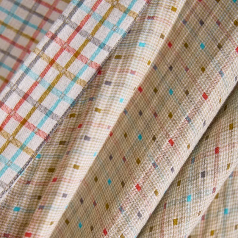 Ownkoti Colorful Gingham Cotton Gauze Kimono Robe - image 6