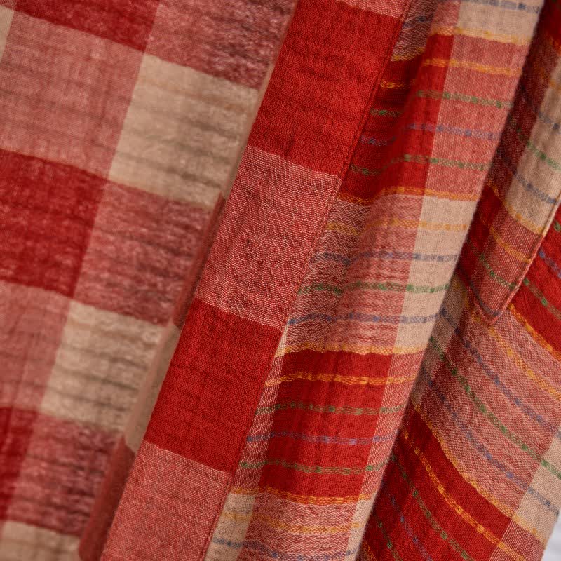 Ownkoti Classic Plaid Cotton Gauze Kimono Robe - image 5