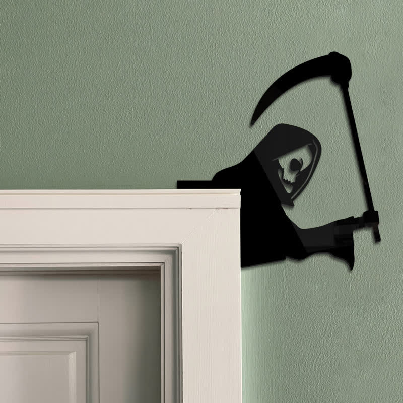 Grim Reaper Door Frame Halloween Decoration - 3PCS - 7" x 8" - image 0