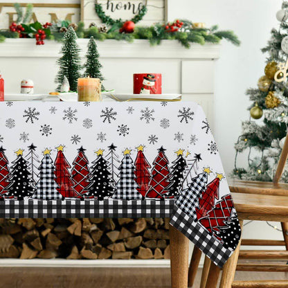 Christmas Tree Snowflake Print Tablecloth - image 3