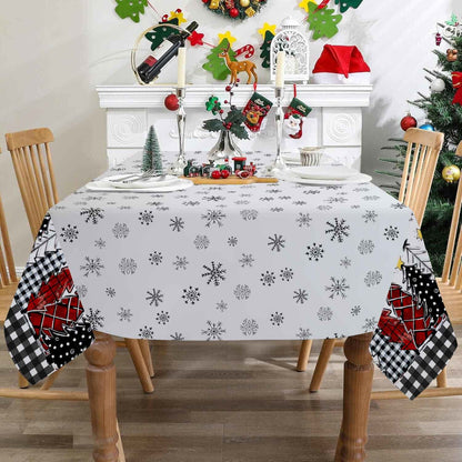 Christmas Tree Snowflake Print Tablecloth - image 6