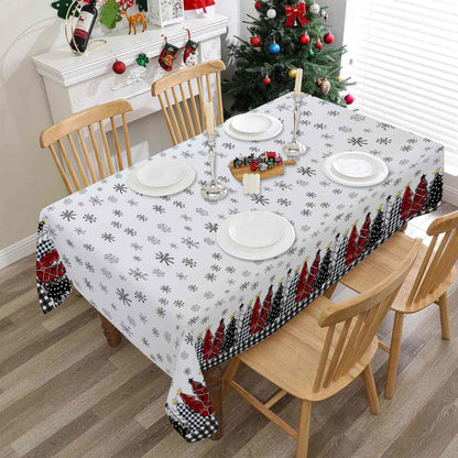 Christmas Tree Snowflake Print Tablecloth - image 2
