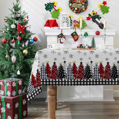 Christmas Tree Snowflake Print Tablecloth - 60" x 120" - image 0
