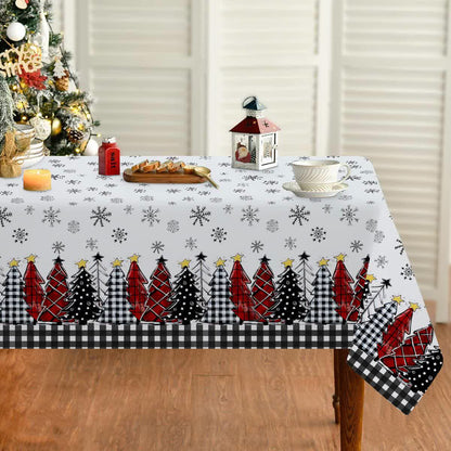 Christmas Tree Snowflake Print Tablecloth - image 5