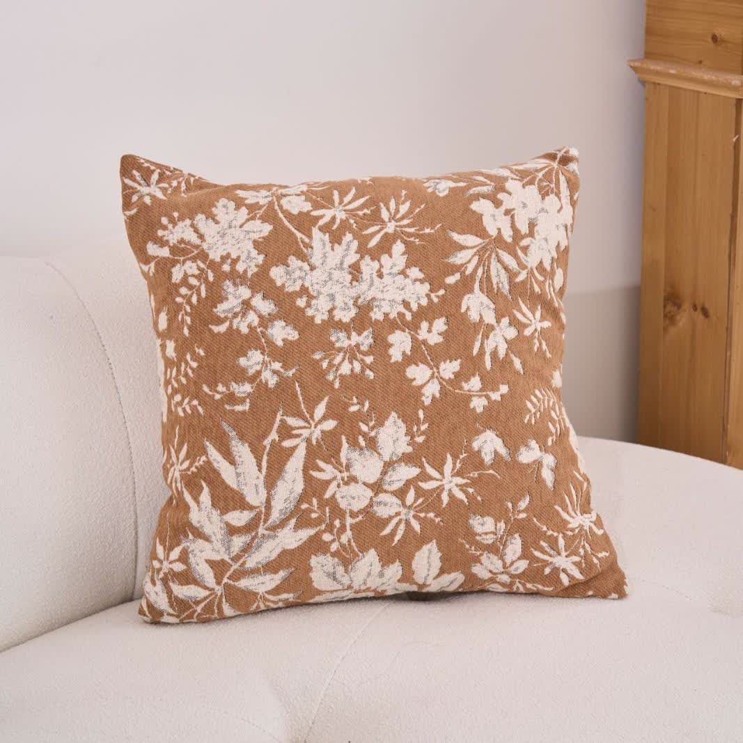 Floral Leaf Throw Pillow with Insert - Khaki - 23" x 23" - image 7