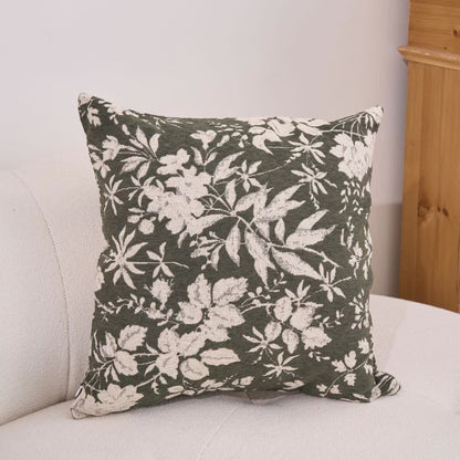 Floral Leaf Throw Pillow with Insert - Dark Green - 23" x 23" - image 9