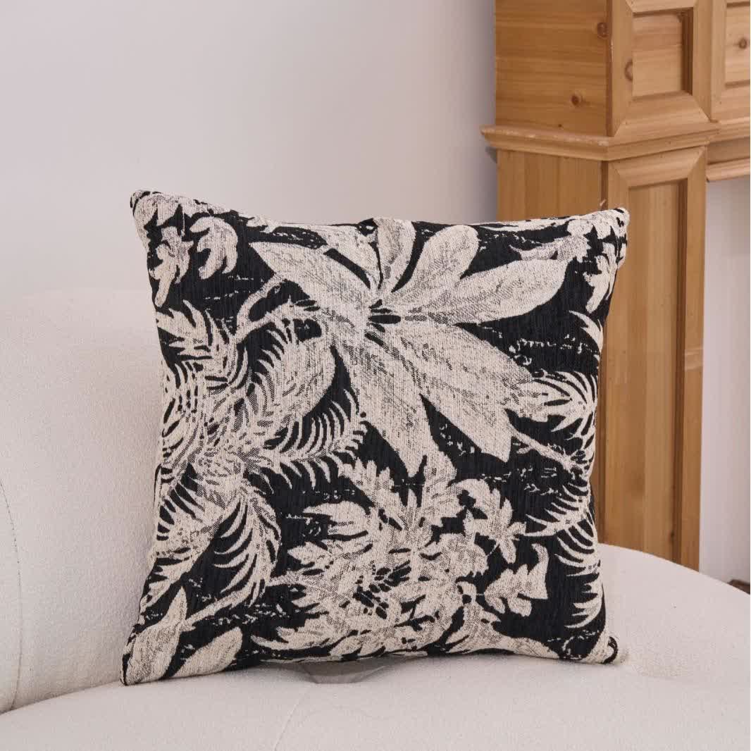 Tropical Island Leaf Throw Pillow - Black - 23" x 23" - image 5