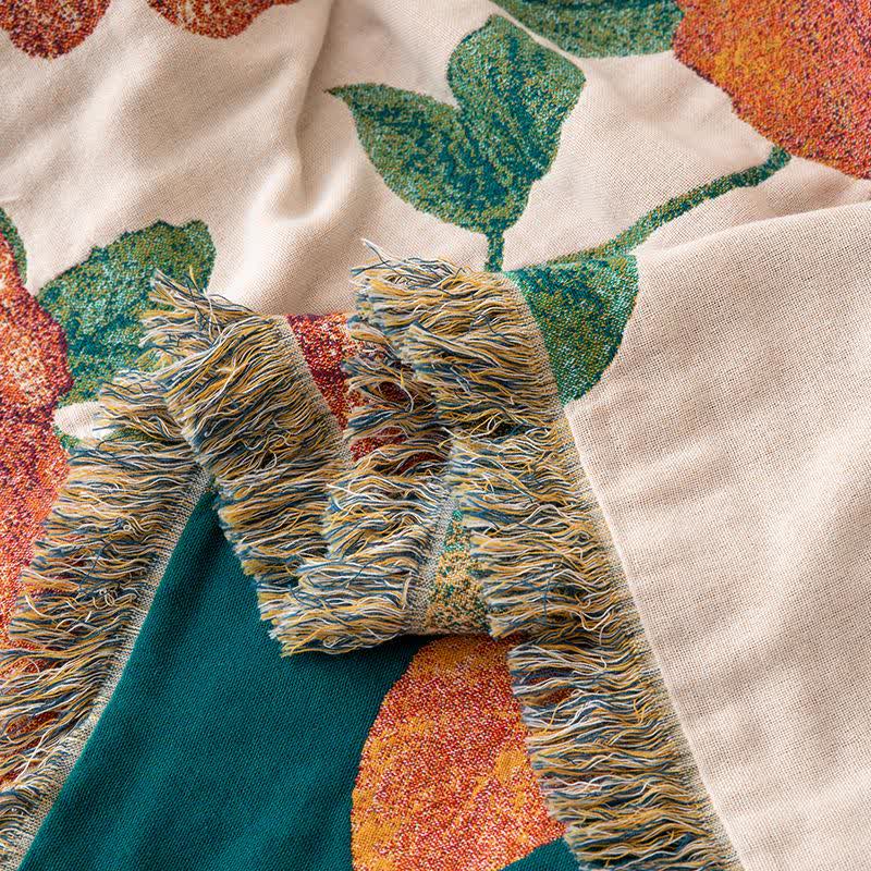 Rose Cotton Gauze Reversible Tassel Quilt - image 5