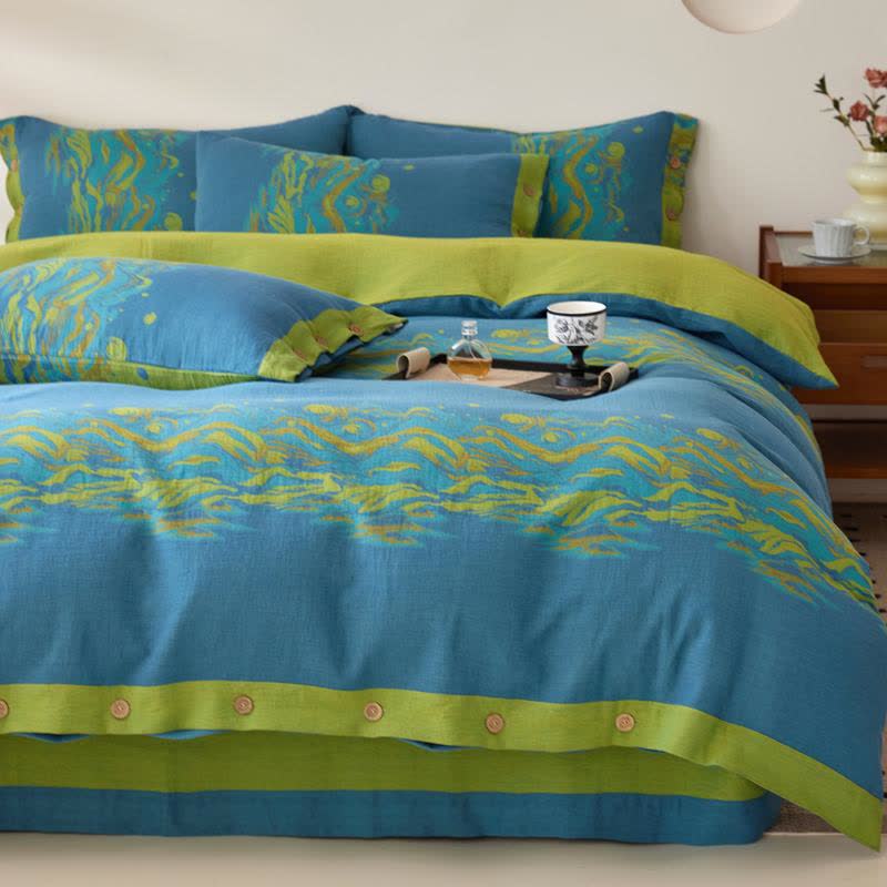 Landscape Jacquard Cotton Gauze Bedding  - Bedding Set - King - image 0