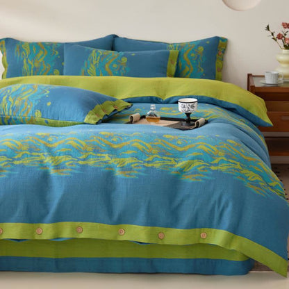Landscape Jacquard Cotton Gauze Bedding  - Bedding Set - King - image 0