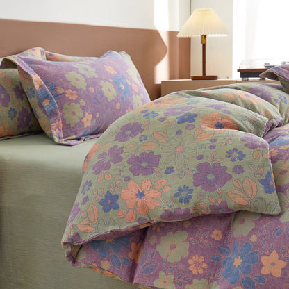 Elegant Floral Jacquard Cotton Gauze Bedding  - image 2