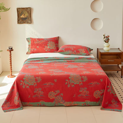 Luxurious Peony Jacquard Cotton Gauze Bedding  - image 2