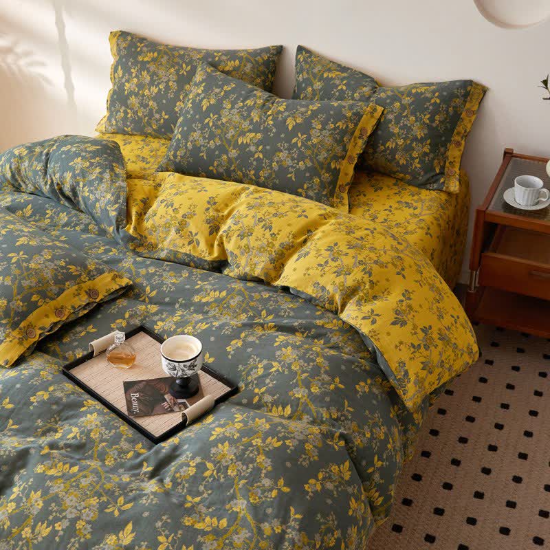 Ownkoti Plum Blossom Jacquard Cotton Gauze Bedding - image 2