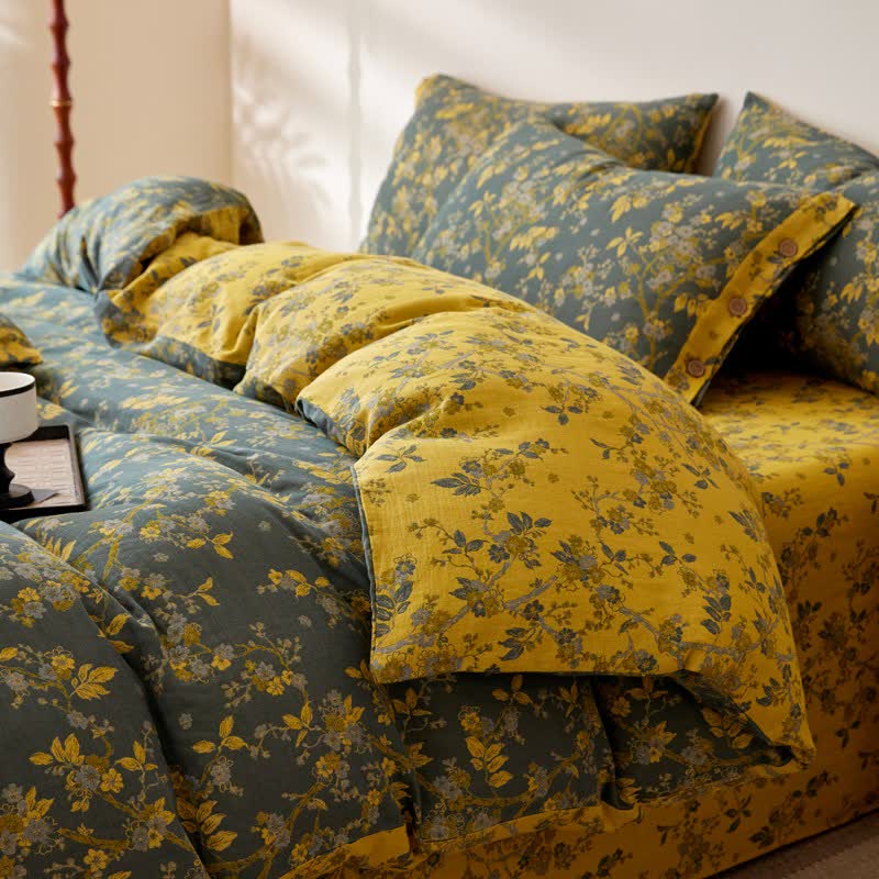 Plum Blossom Jacquard Cotton Gauze Bedding - image 4