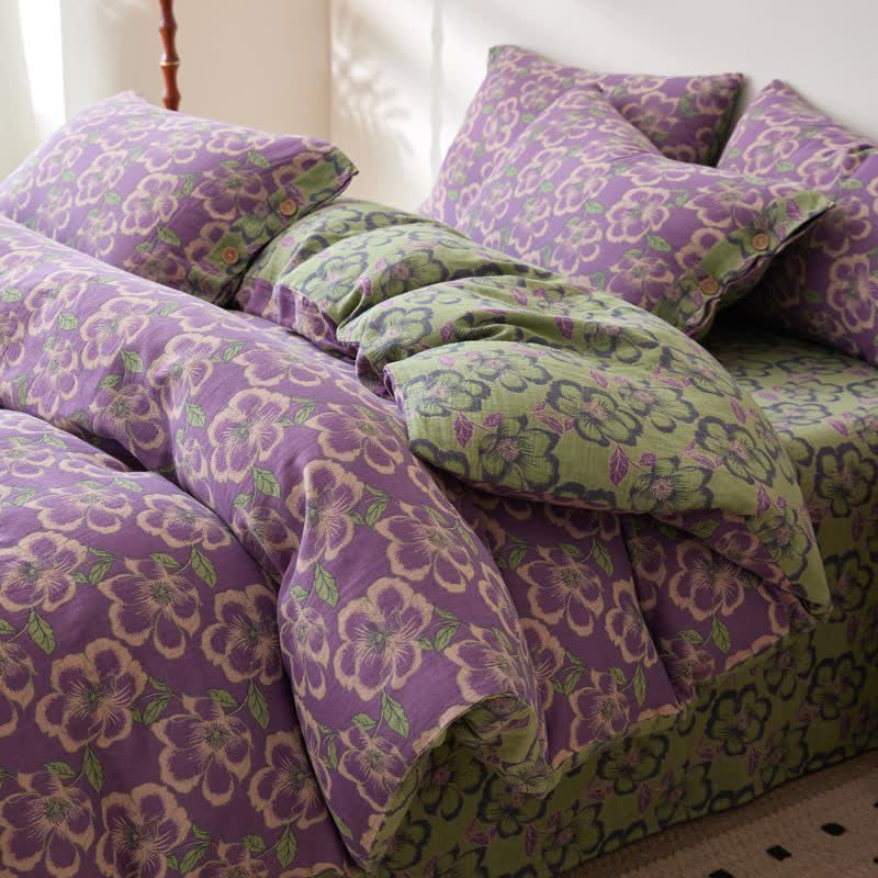 Ownkoti Peach Blossom Jacquard Cotton Gauze Bedding - image 2