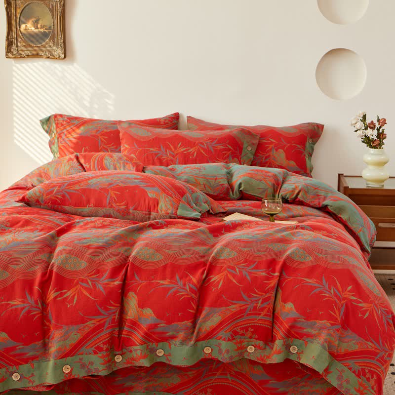 Ownkoti Vintage Rural Jacquard Cotton Gauze Bedding - 2PCS Pillowcases - 19" x 29" - image 0