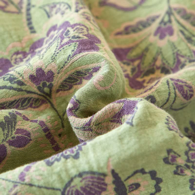 Ownkoti Abstract Floral Jacquard Cotton Gauze Bedding - image 4