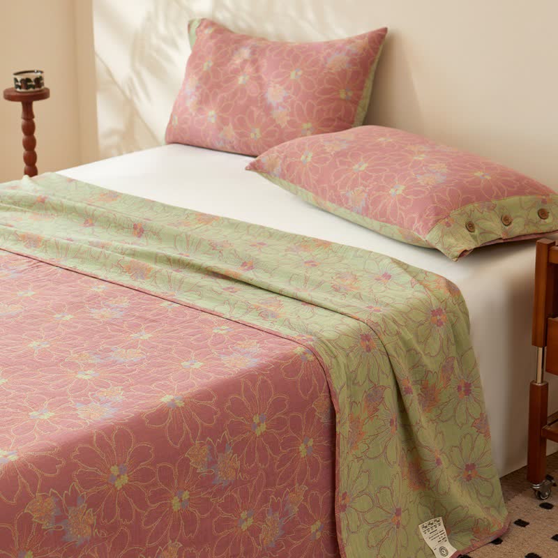Ownkoti Fresh Floral Jacquard Cotton Gauze Bedding - image 3