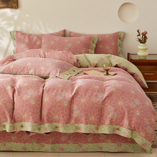 Ownkoti Fresh Floral Jacquard Cotton Gauze Bedding - Bedding Set - King - image 0