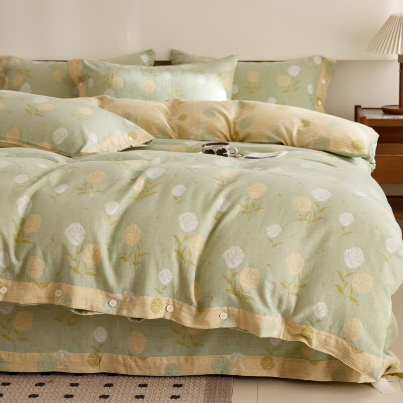 Pastel Rose Jacquard Cotton Gauze Bedding - Bedding Set - King - image 0