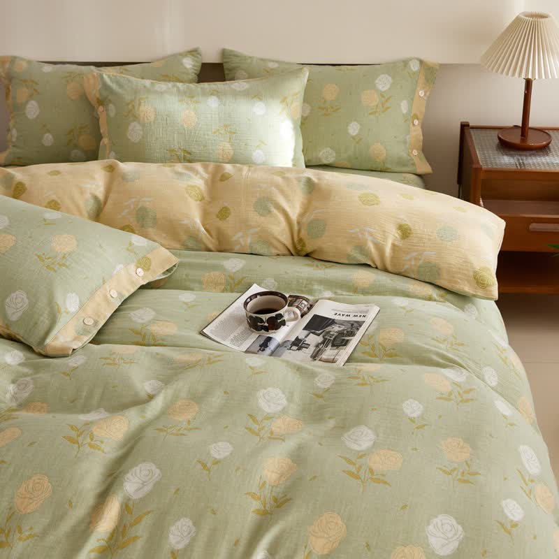 Pastel Rose Jacquard Cotton Gauze Bedding - image 1