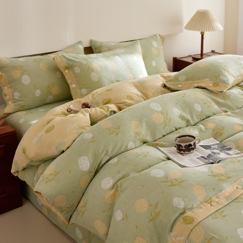 Ownkoti Pastel Rose Jacquard Cotton Gauze Bedding - image 2
