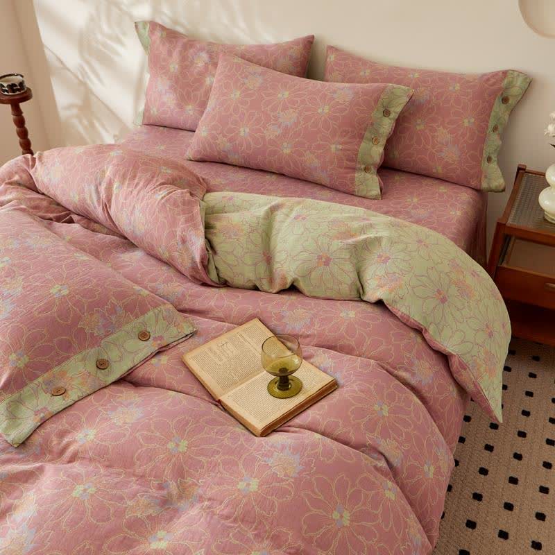 Fresh Floral Jacquard Cotton Gauze Bedding - image 1