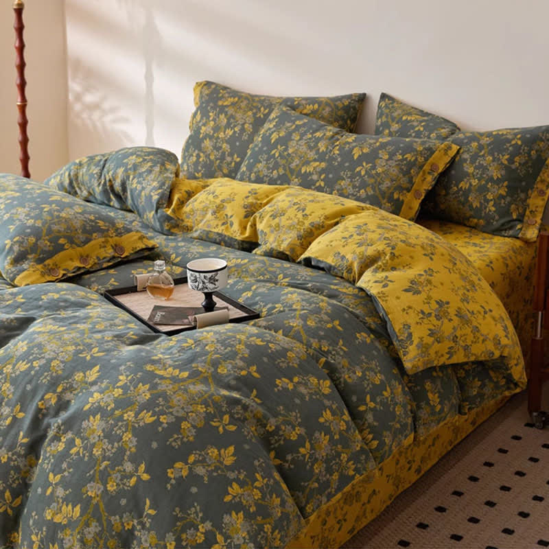 Ownkoti Plum Blossom Jacquard Cotton Gauze Bedding - image 1