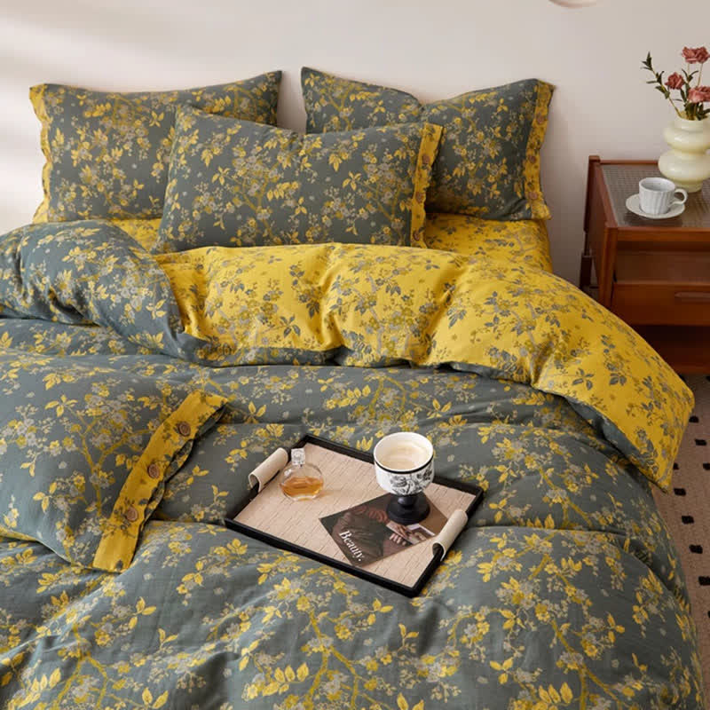 Ownkoti Plum Blossom Jacquard Cotton Gauze Bedding - image 5