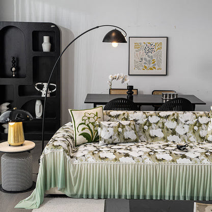 Ink Poppy Sofa Cover with Skirt - image 1