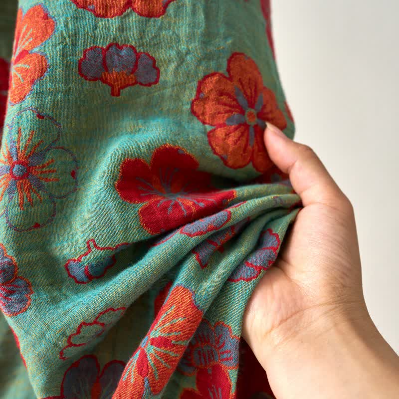 Plum Blossom Cotton Gauze Kimono Robe - image 19