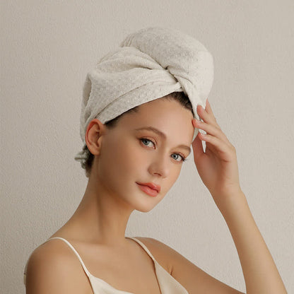 Waffle Absorbent Hair Drying Towel Wrap - image 2