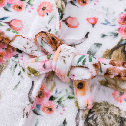 Animal Floral Print Plush Bathrobe - image 3