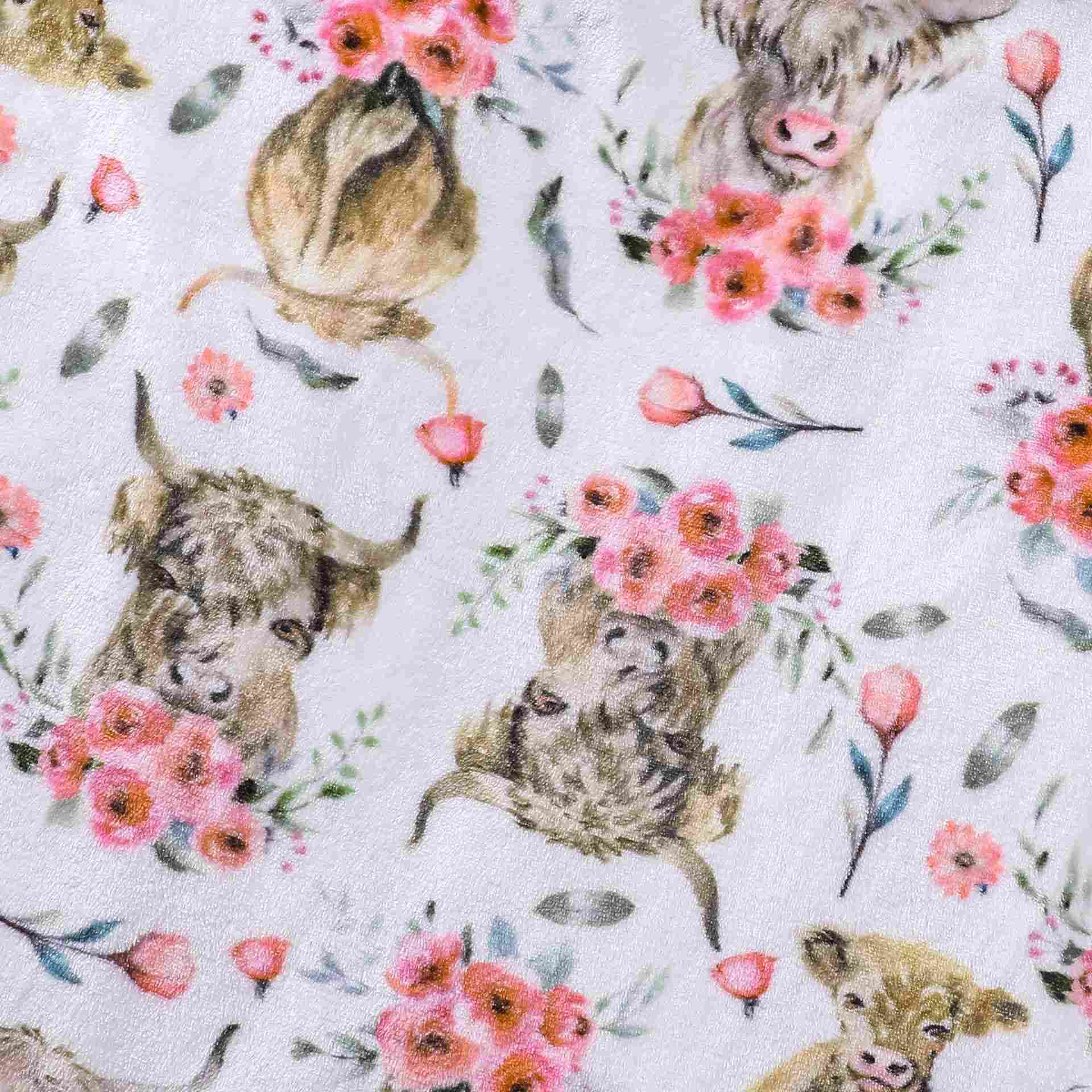 Animal Floral Print Plush Bathrobe - image 7