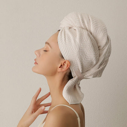 Ownkoti Breathable Antibacterial Hair Drying Towel Wrap - White - 2PCS - 26" x 39" - image 9